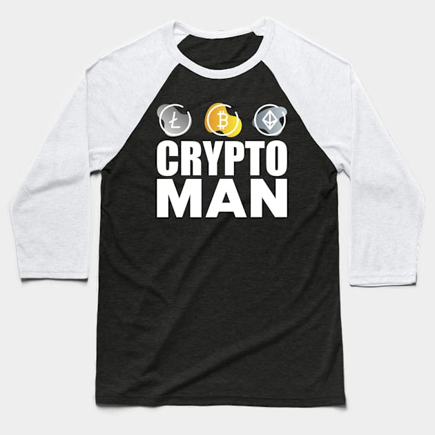 Crypto Man w Baseball T-Shirt by KC Happy Shop